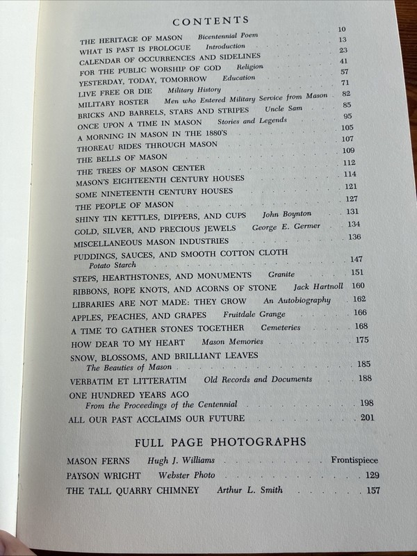 Mason New Hampshire Bicentennial 1768-1968 Book Illustrated gallery
