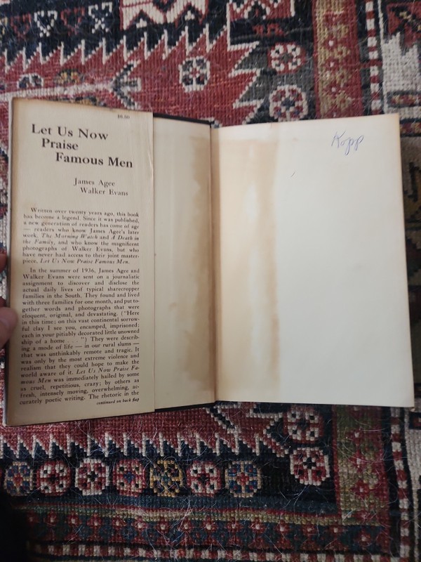 Let Us Now Praise Famous Men by James Agee & Walker Evans 1st Printing 1960 gallery