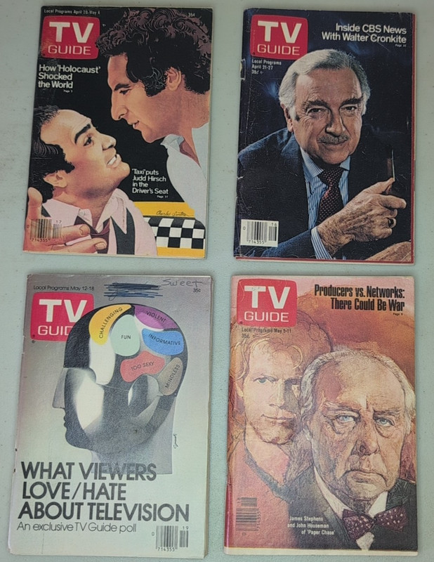 Vintage TV Guide Lot of 4 1979 Apr May Taxi Danny DeVito Walter Cronkite CBS