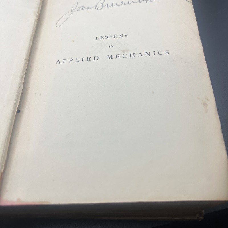 Antique 1902 book Lessons in Applied Mechanics James H. Cotterill/ John H. Slade gallery