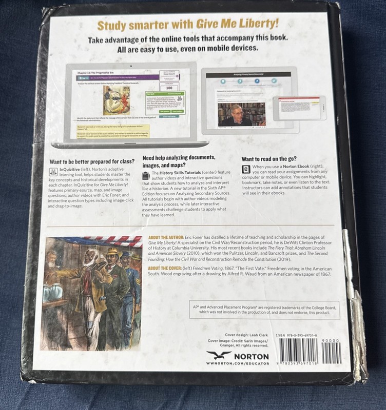 Give Me Liberty! An American History Eric Foner 2019 Hardcover AP Sixth Edition gallery