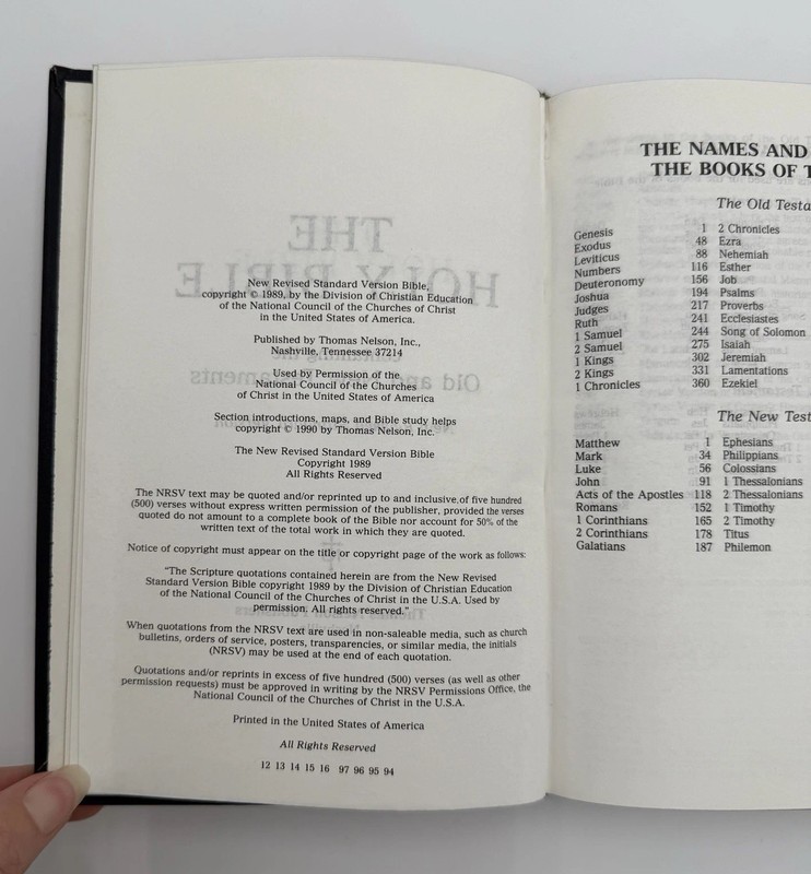 NRSV Holy Bible Thomas Nelson 1994 Hardcover New Revised Standard gallery