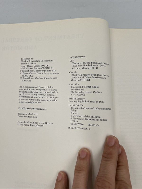 Treatment of Cerebral Palsy and Motor Delay 1986 Occupational Therapy 267 Pgs gallery