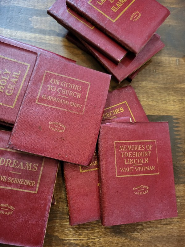 Lot of 66 Vintage 1920s Little Leather Library Miniature Red Books Collection gallery