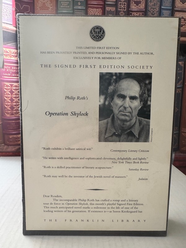 Operation Shylock Philip Roth SIGNED Franklin Library 1993 Leather gallery