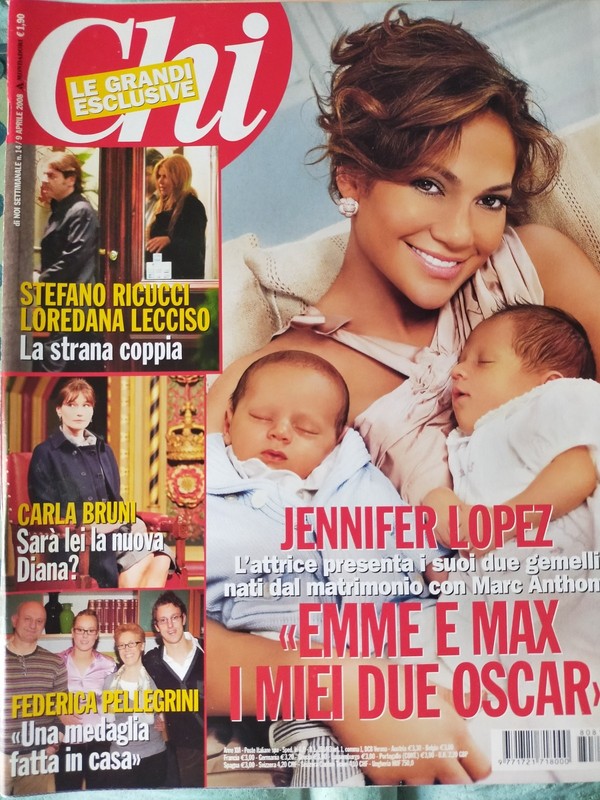 Settimanale CHI N. 14/2008 JENNIFER LOPEZ, CARLA BRUNI,CRISTIANA CAPOTONDI, FICO
