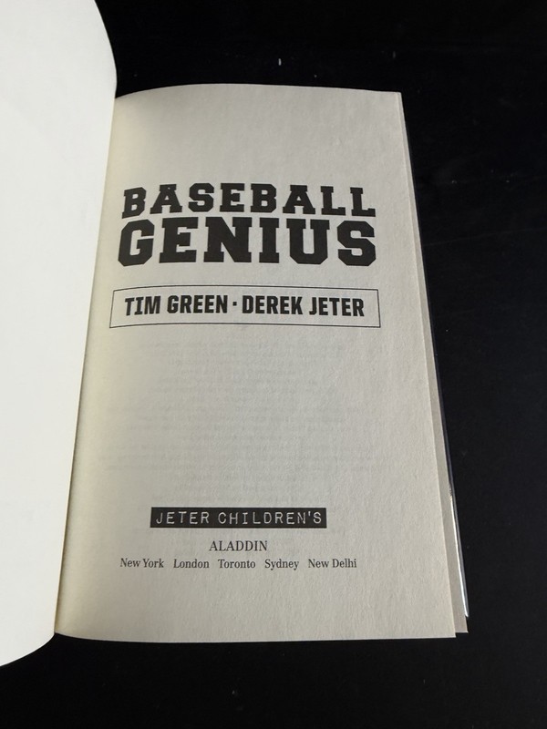 SIGNED 1st/4th Baseball Genius by Derek Jeter & Tim Green HC DJ 2017 MLB Yankees gallery