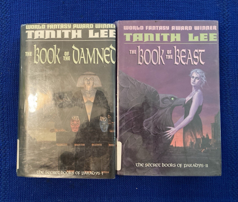 Tanith Lee The Book of the Damned & Beast Paradys I-II HC ex-library 1990 DJ