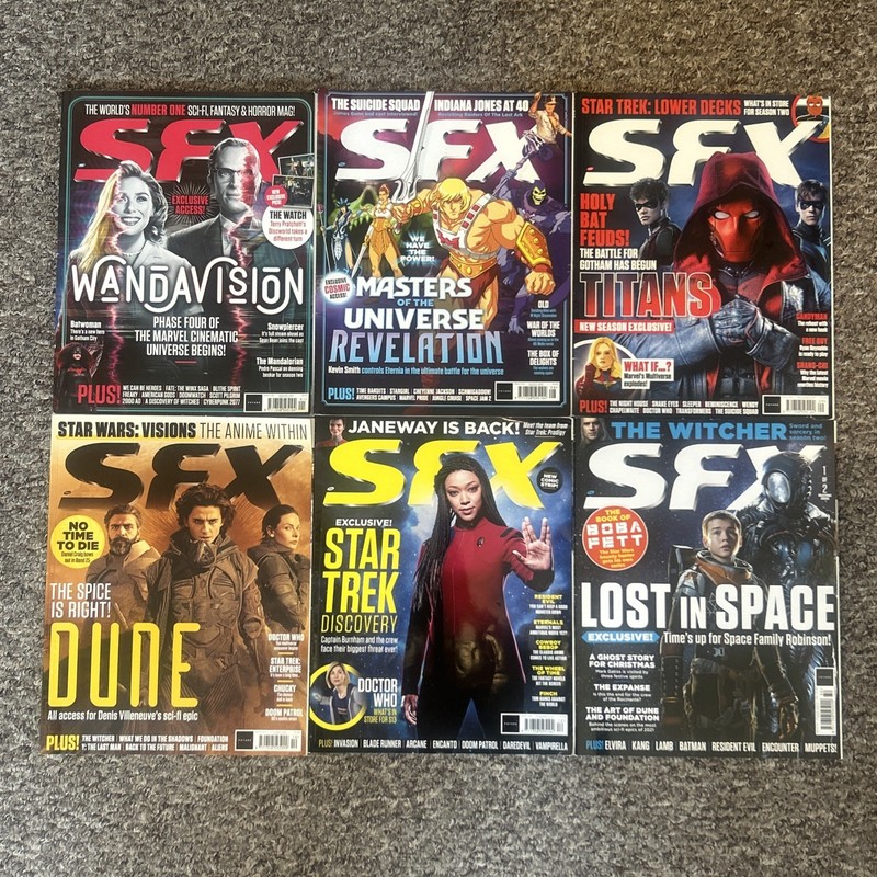Collection Of 6 SFX Magazines 2021, Numbers #335 #342 #343 #344 #346 #347
