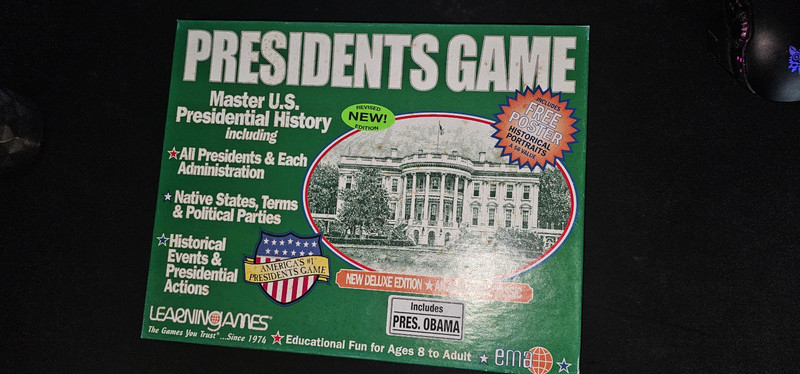 Presidents Game Learning Games America United States Board Game used complete