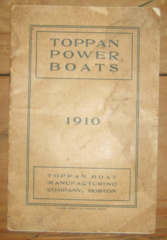 1910 Catalog, Toppan Power Boat Manufacturing Company, Illustrated w/Photographs