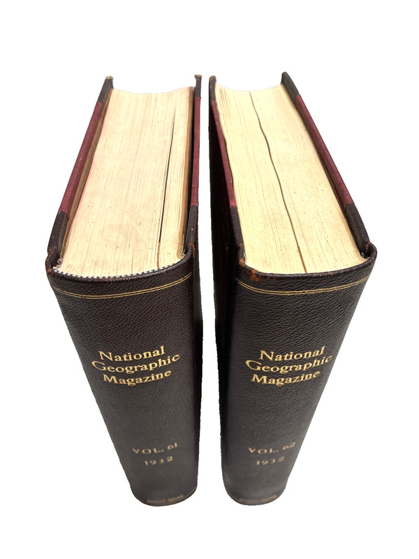 Vintage National Geographic Magazine 1932 Complete Year - 2 HC Books Vol. 61, 62 gallery