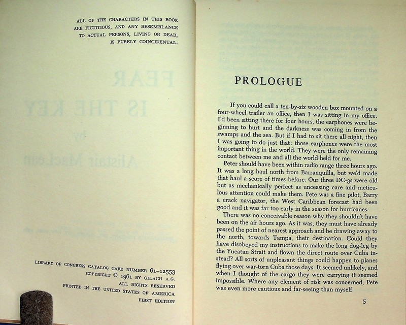 Fear Is the Key Alistair MacLean Doubleday 1961 First American Edition HC DJ gallery