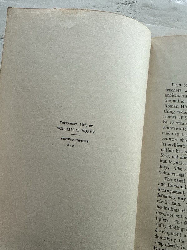 Outlines of Ancient History William C Morey 1906 HC American Book Company gallery