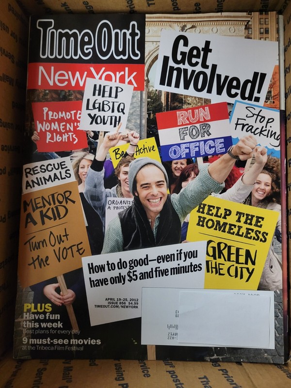 Time Out New York #856 (April 9 – 25, 2012) New Warehouse Inventory in VG/VF