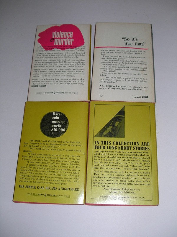 4 Raymond Chandler Phillip Marlowe Pparback books 1960`s gallery