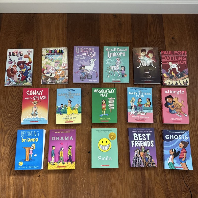 Graphic Novels For Kids Lot Of 16 Books Grades 4-8 Classroom Teacher Library