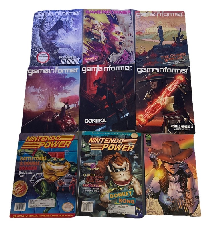 2 Nintendo Power Magazines – Game Informer Lot Of 6 – Legend Of Oz Book