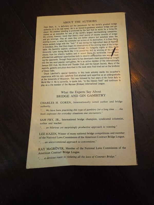 Bridge and Gin Gambitry – Clem Stein Jr – 1963 Vintage Strategy PB gallery